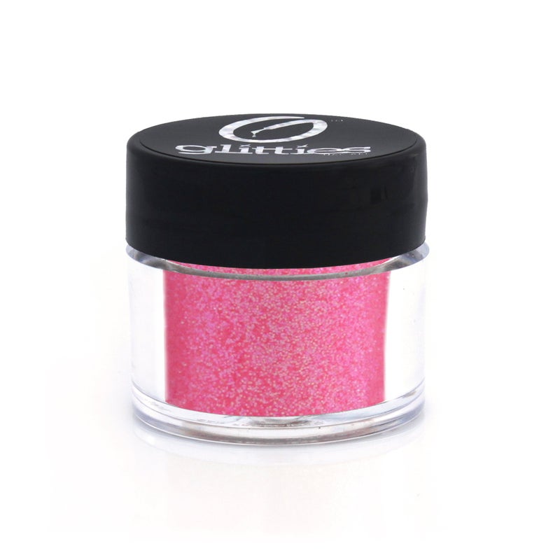 GLITTIES - Shocking Pink - Nail Art Iridescent Fine (.008") Glitter Powder - for Gel Nail Polish, Gel and Acrylic Nail Powder - (10 Gram Jar) - Image 1